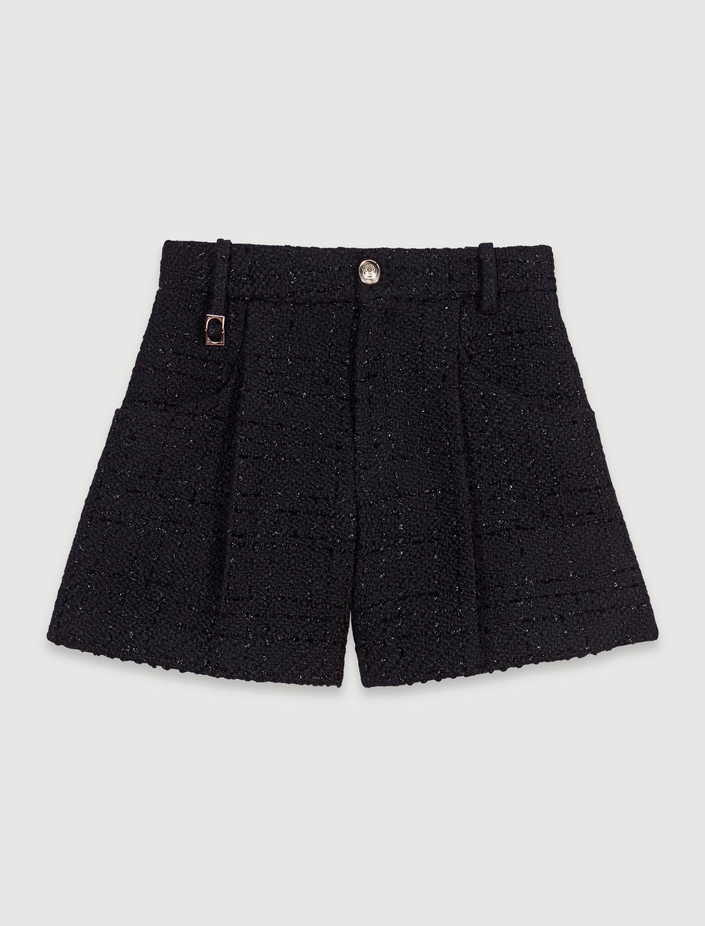 Quần short tweed phối khuy